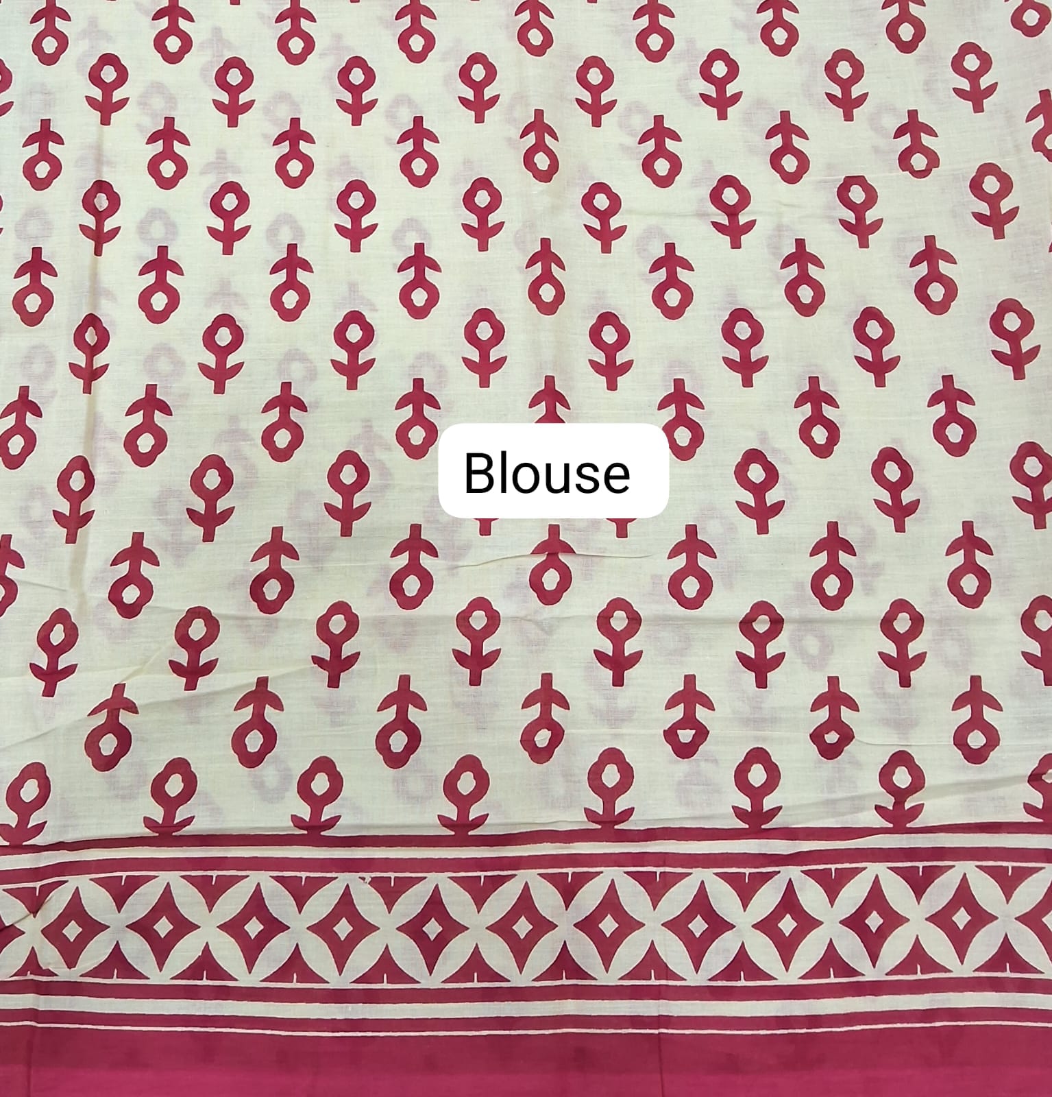 Cream Mulmul Cotton Saree Blouse