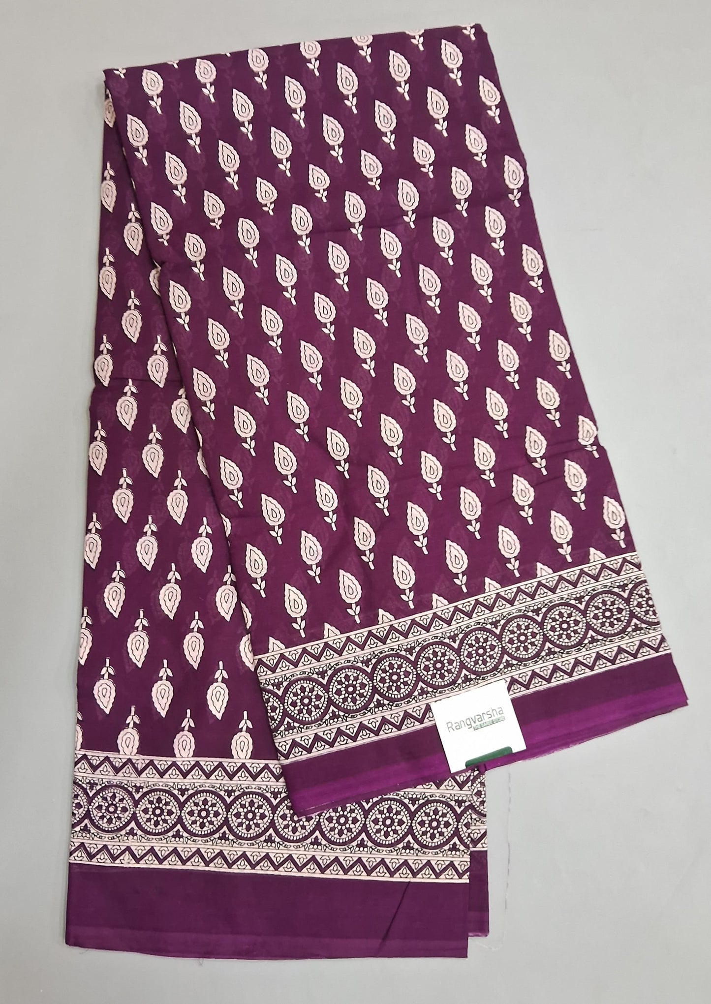 Purple Mulmul Cotton Saree