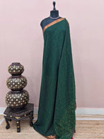 Green Mulmul Cotton Saree