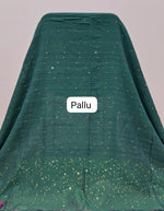 Green Mulmul Cotton Saree pallu