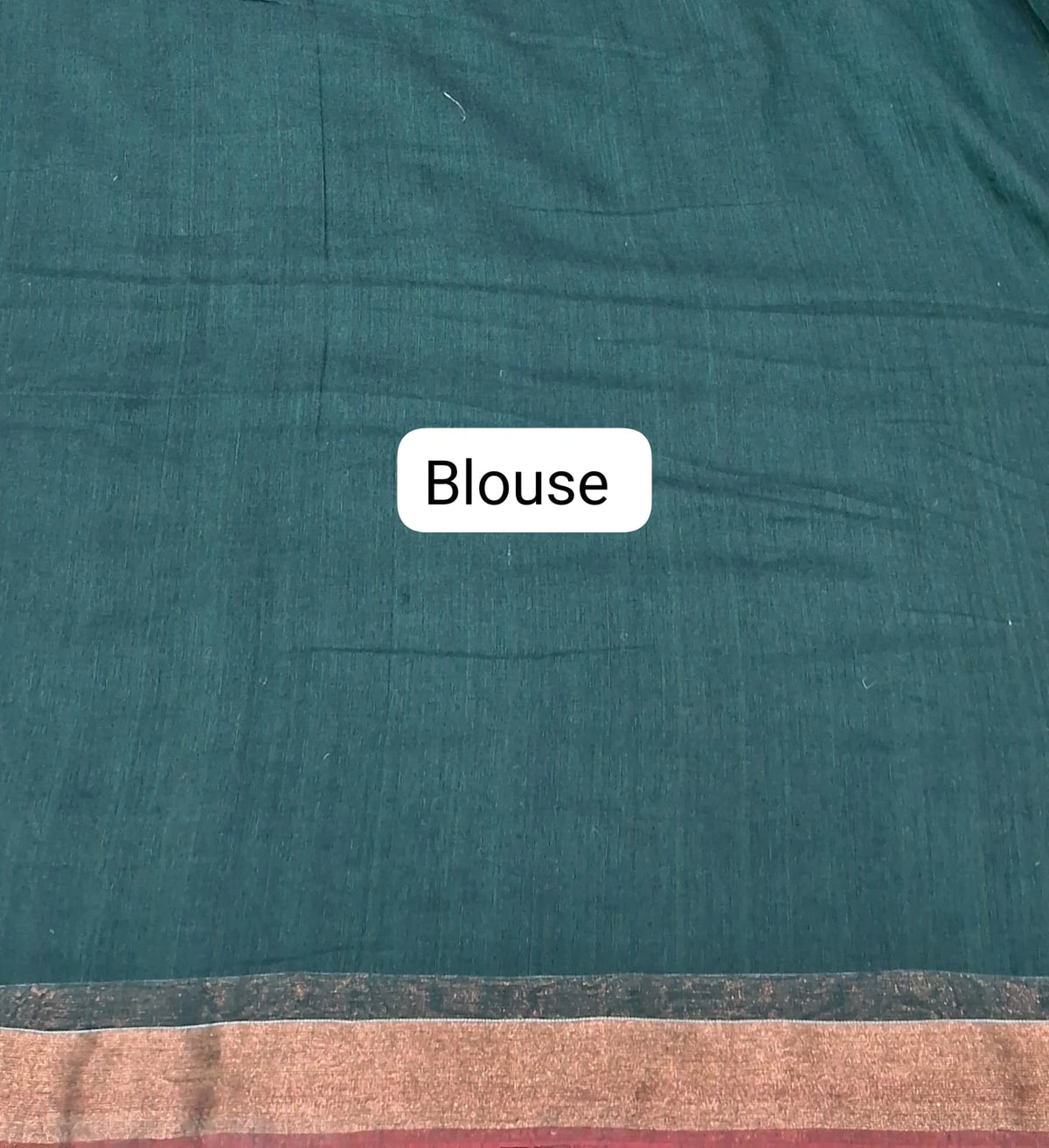 Green Mulmul Cotton Saree blouse
