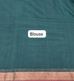 Green Mulmul Cotton Saree blouse