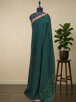 Green Mulmul Cotton Saree