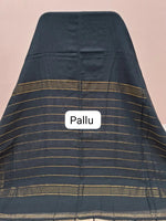 Black Mulmul Cotton Saree pallu