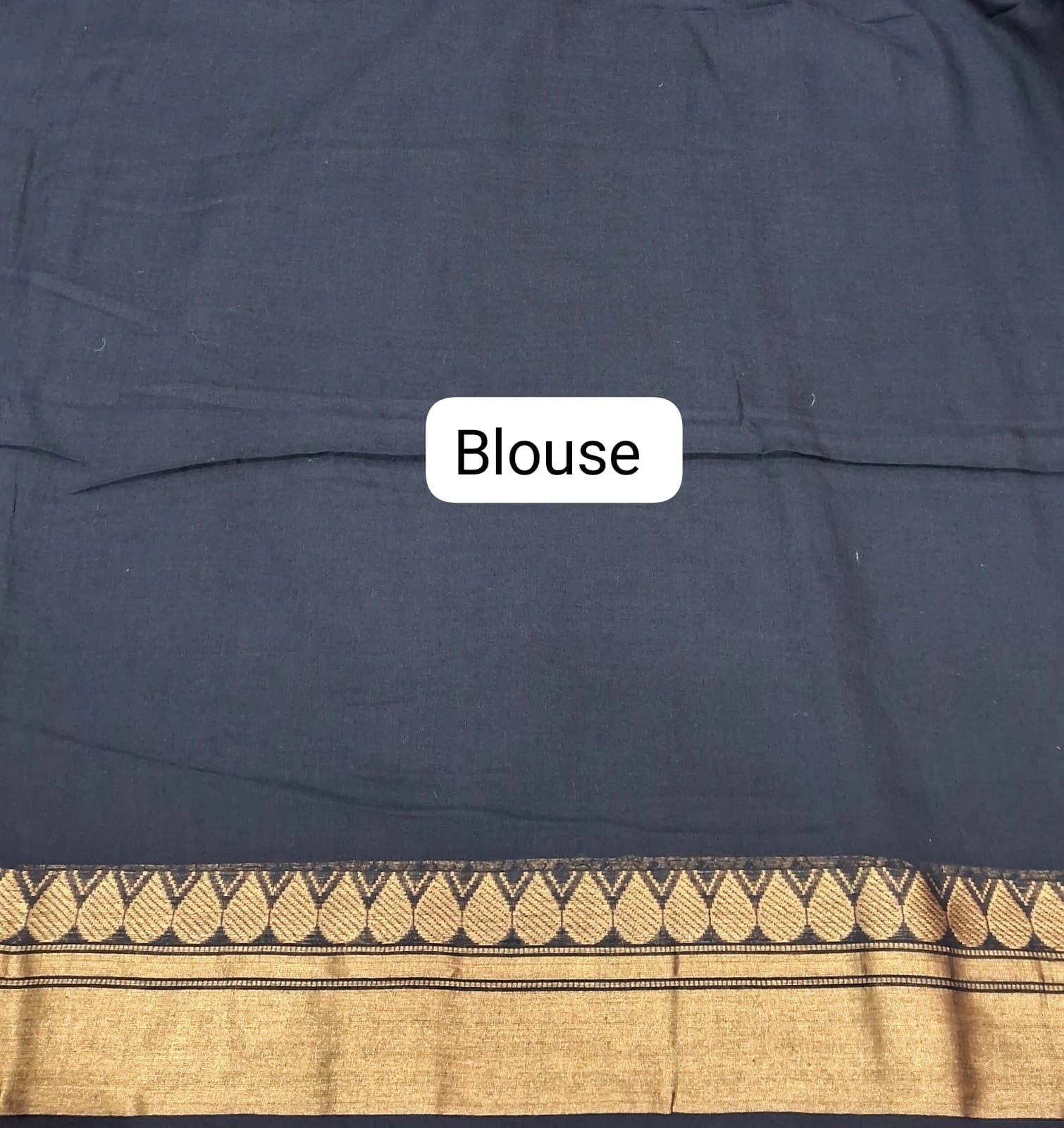 Black Mulmul Cotton Saree Blouse