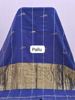Royal Blue Mulmul Cotton Saree pallu