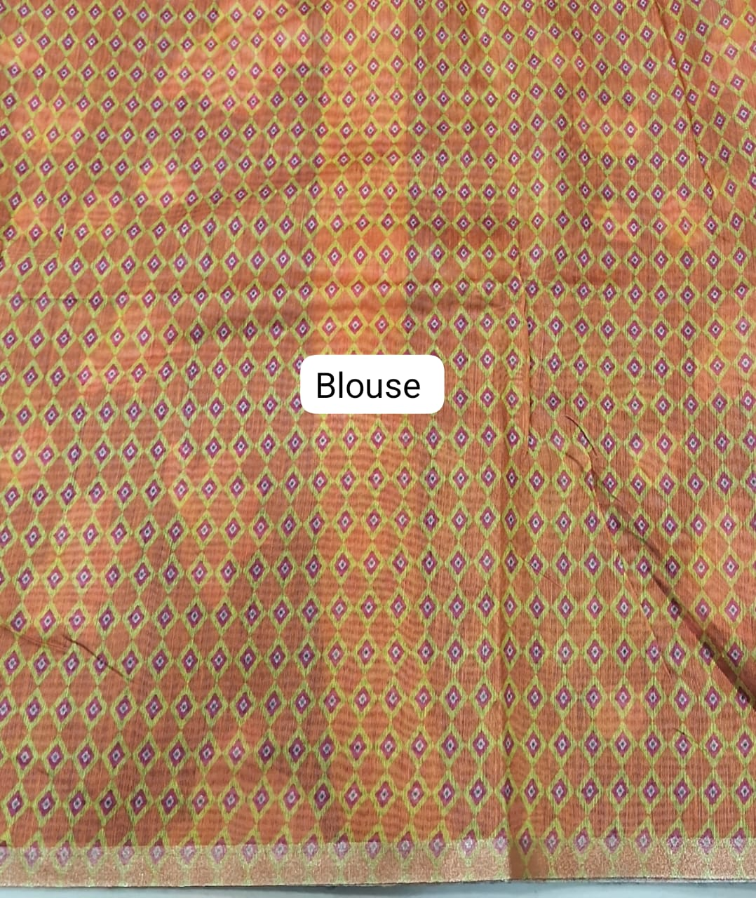 Blue Jute Printed Saree blouse