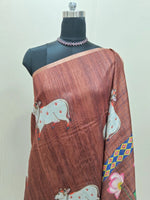 Brown Jute Saree 
