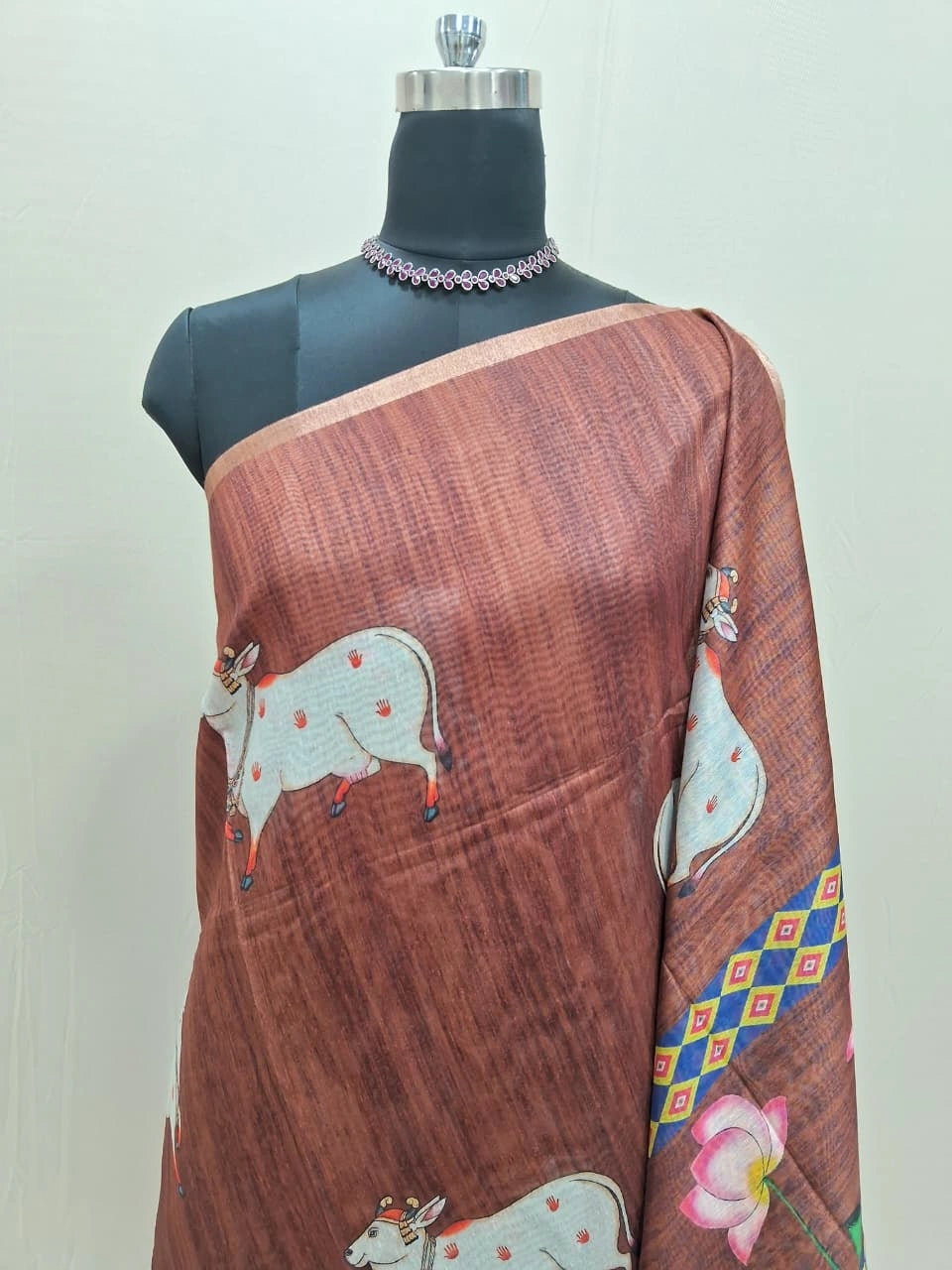 Brown Jute Saree 