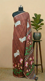 Brown Jute Saree