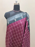 Elegant Wine Jute Saree 