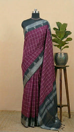 Elegant Wine Jute Saree