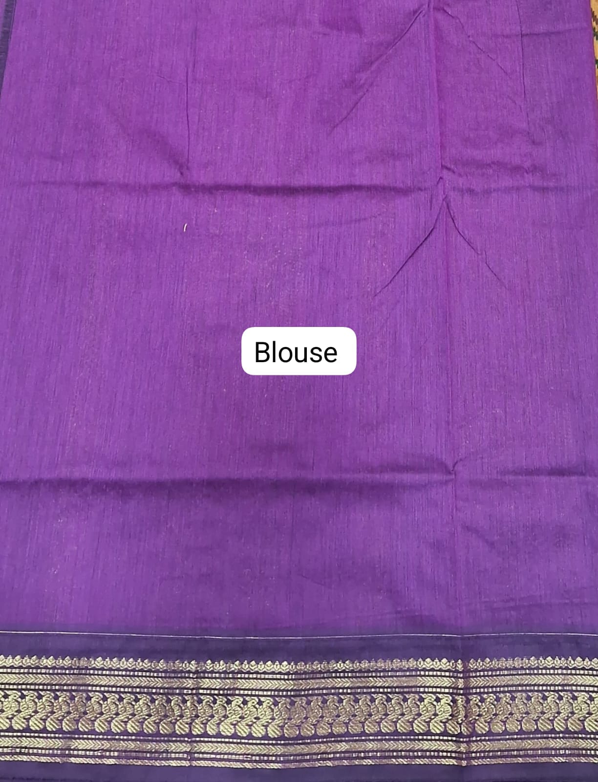 Mustard Yellow Kalyani Cotton Saree Blouse