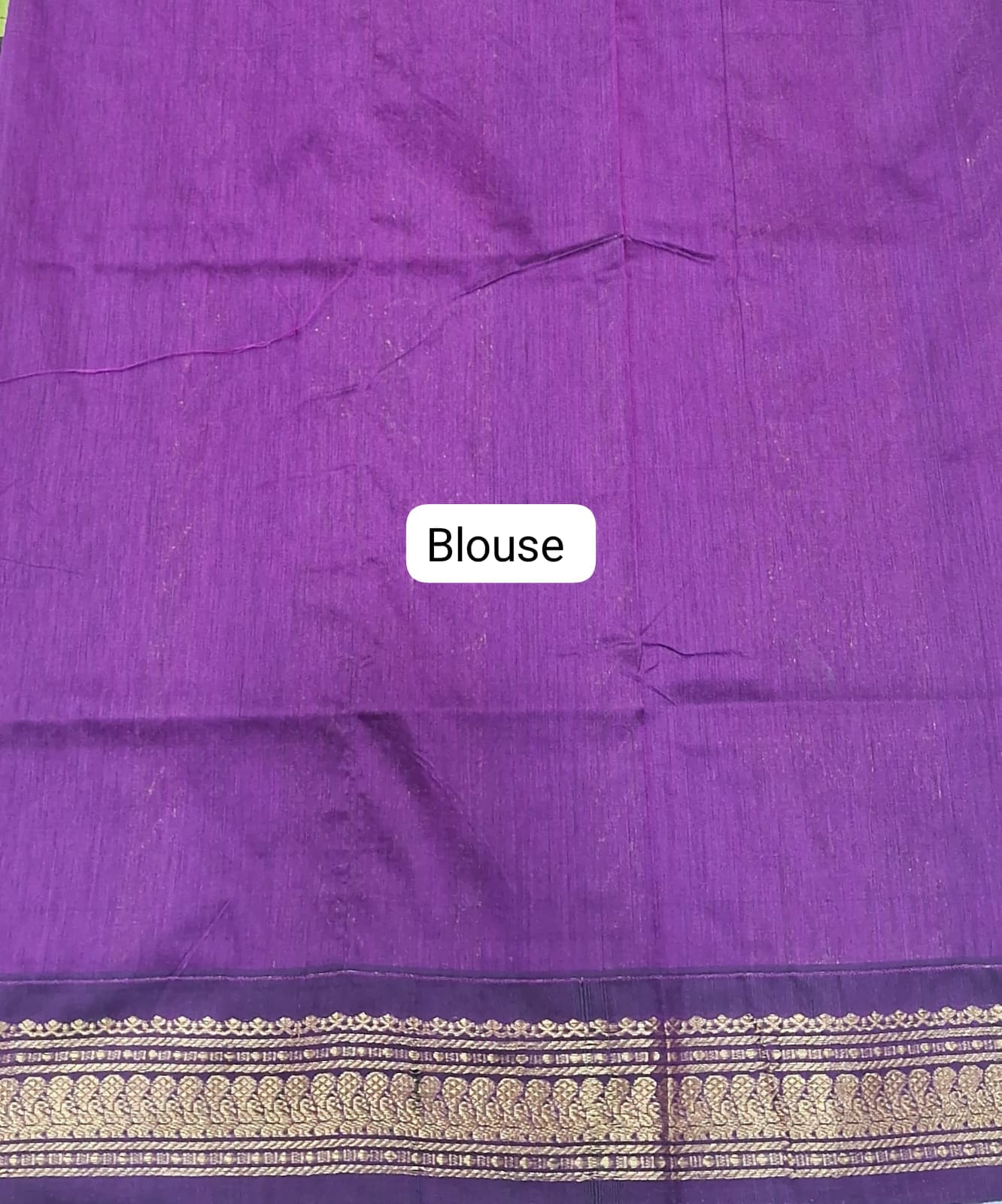 Parrot Green Kalyani Cotton Saree blouse