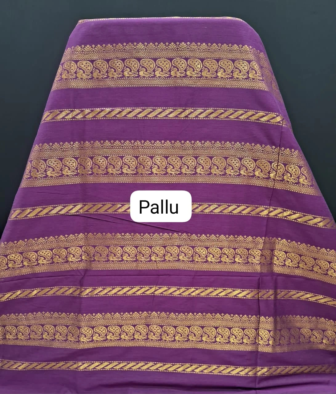 Parrot Green Kalyani Cotton Saree pallu