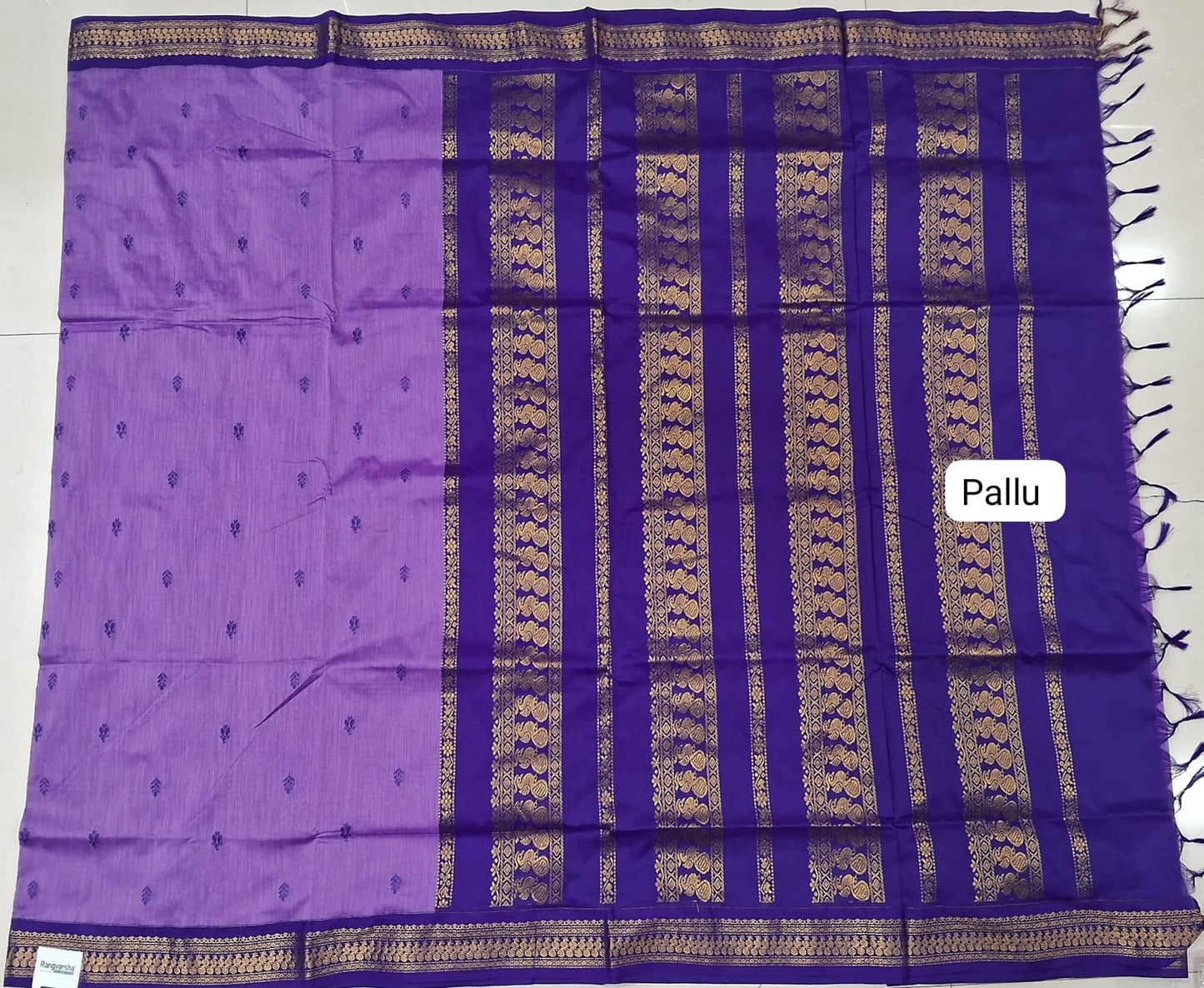 Lavender Kalyani Cotton Saree pallu