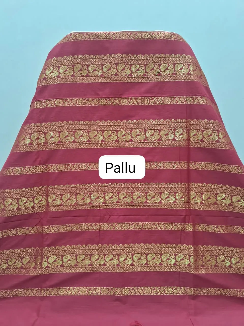 Peach Kalyani Cotton Saree pallu