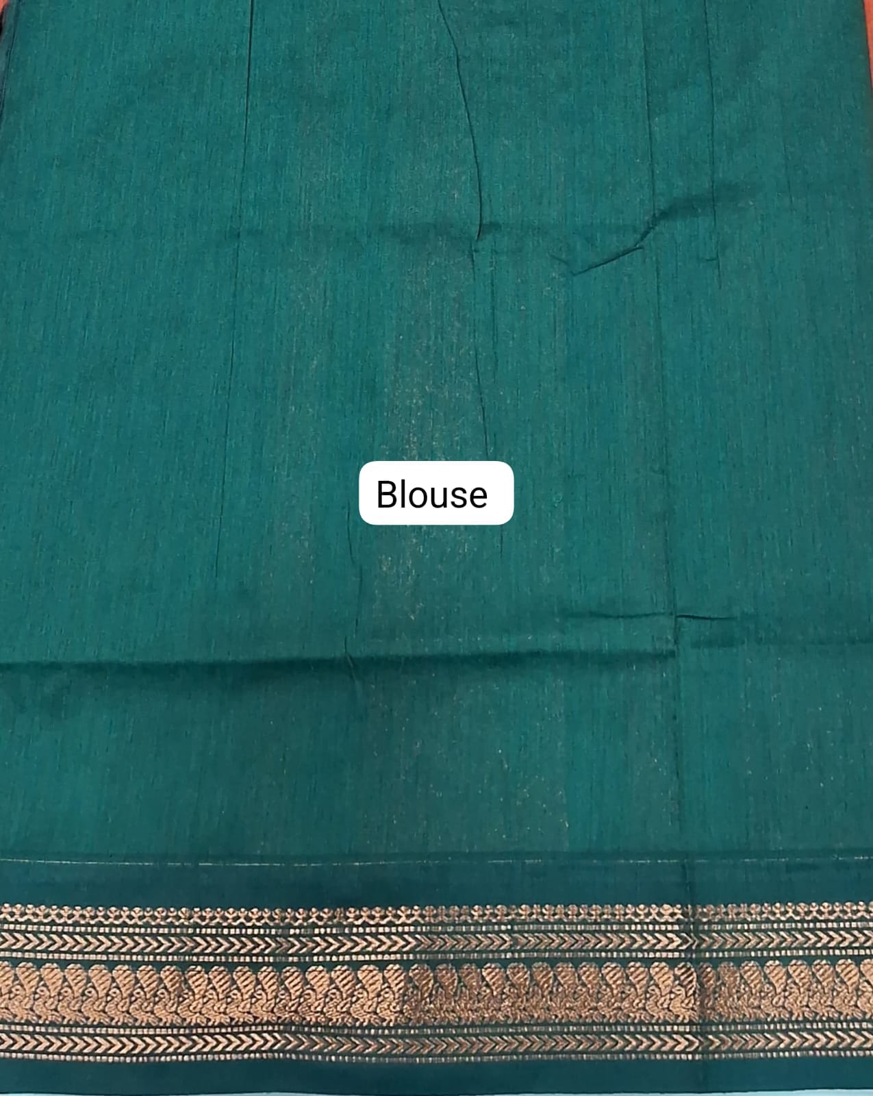 Dark Orange Kalyani Cotton Saree Blouse