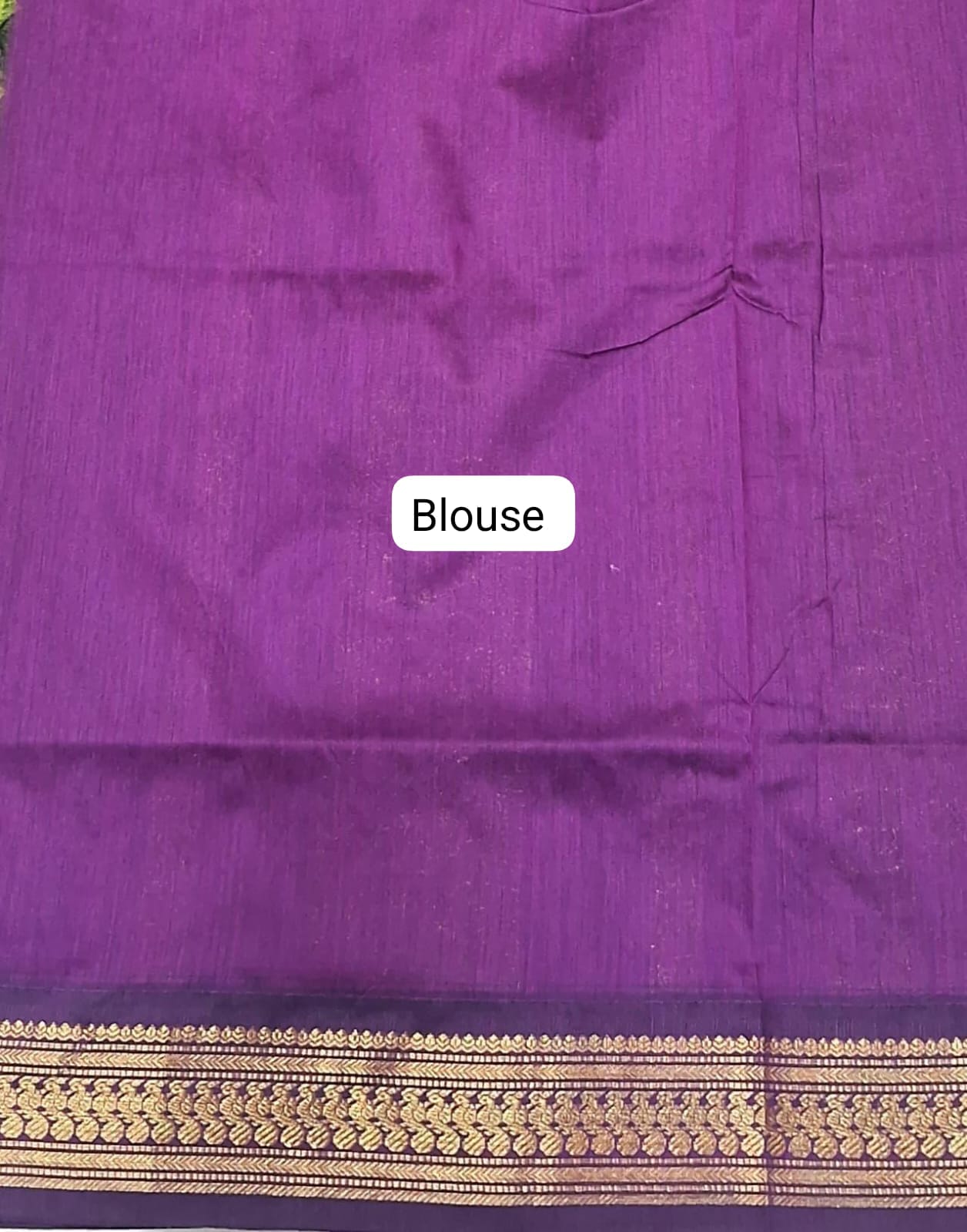 Leaf Green Kalyani Cotton Saree Blouse