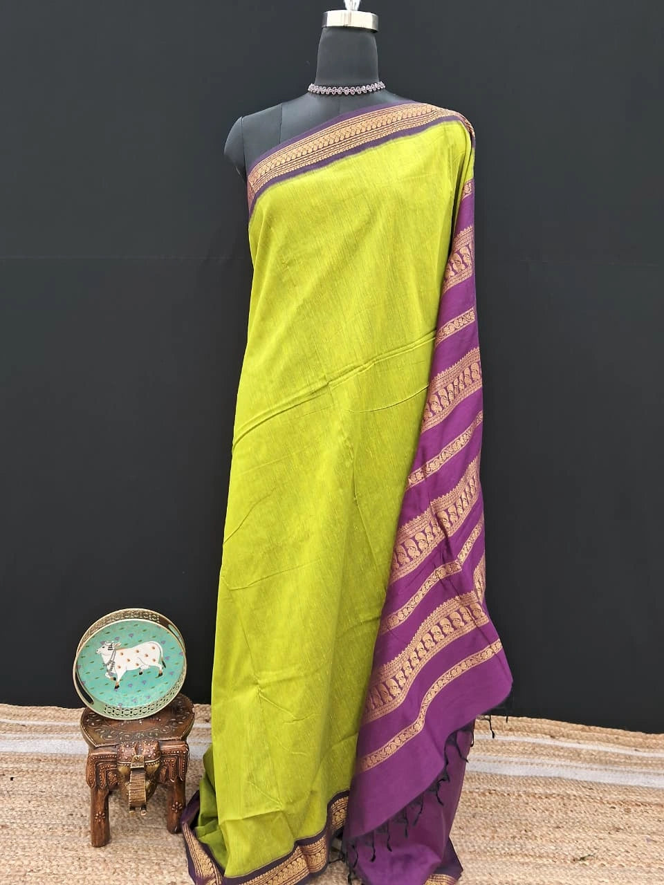 Leaf Green Kalyani Cotton Saree