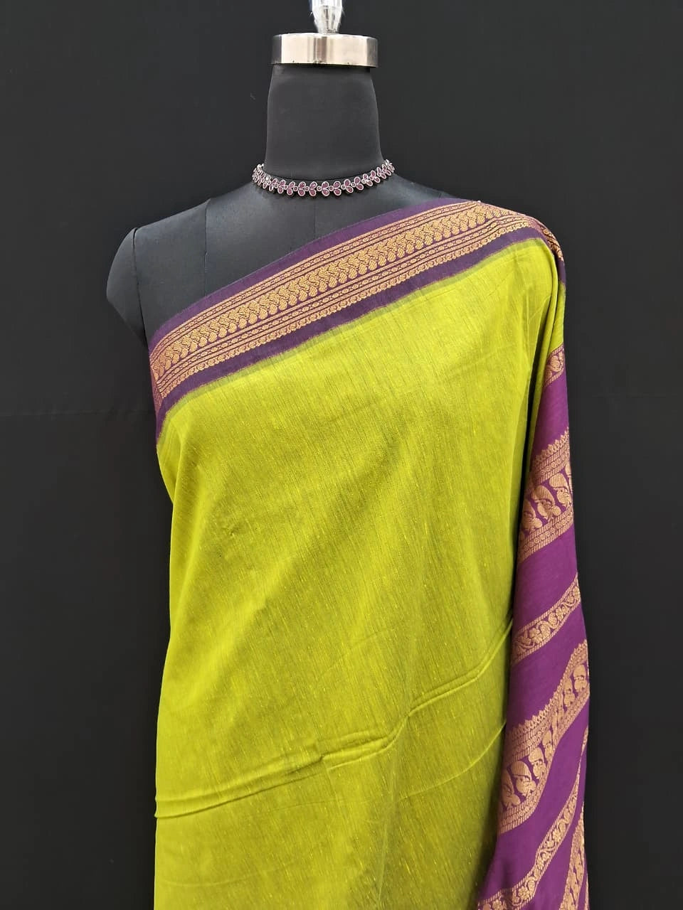 Leaf Green Kalyani Cotton Saree  