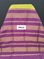 Leaf Green Kalyani Cotton Saree with Wine Zari Peacock Striped Pallu