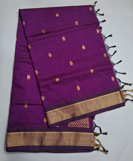 Wine Kalyani Cotton Saree