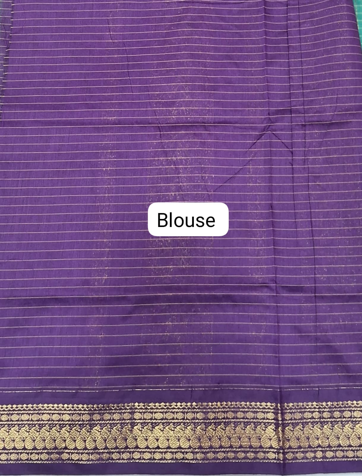 Marine Blue Kalyani Cotton Saree blouse