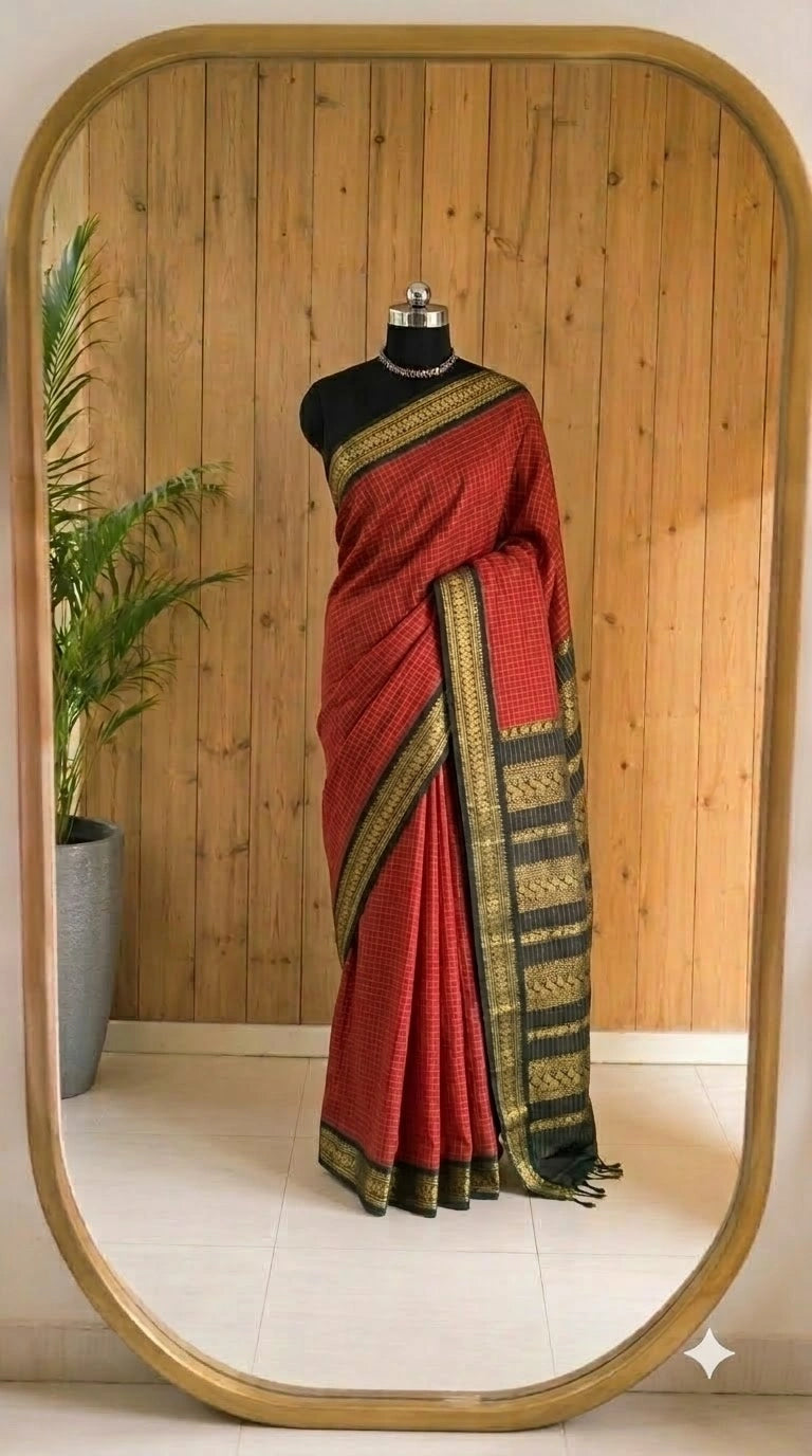 Maroon Kalyani Cotton Saree