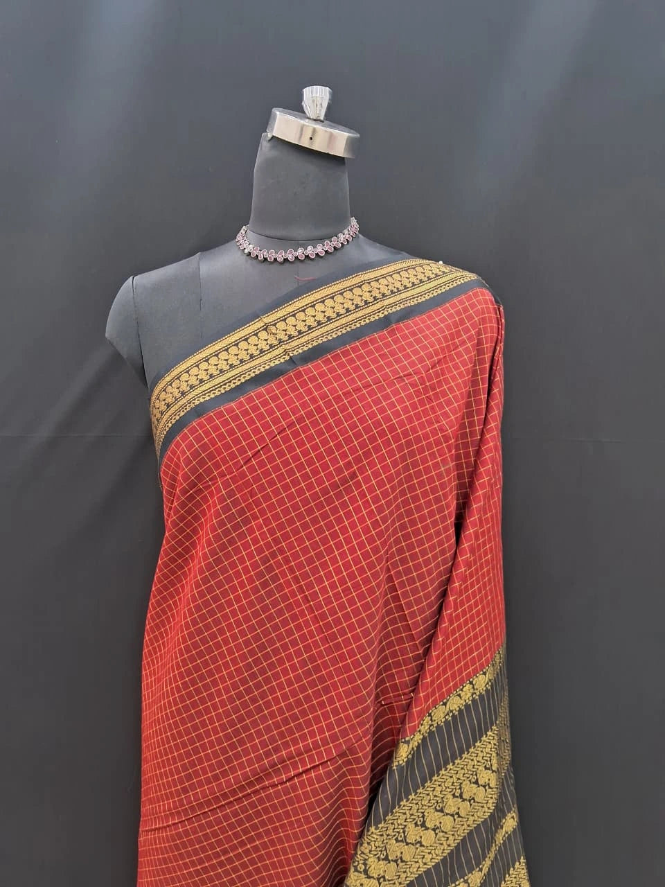 Maroon Kalyani Cotton Saree  