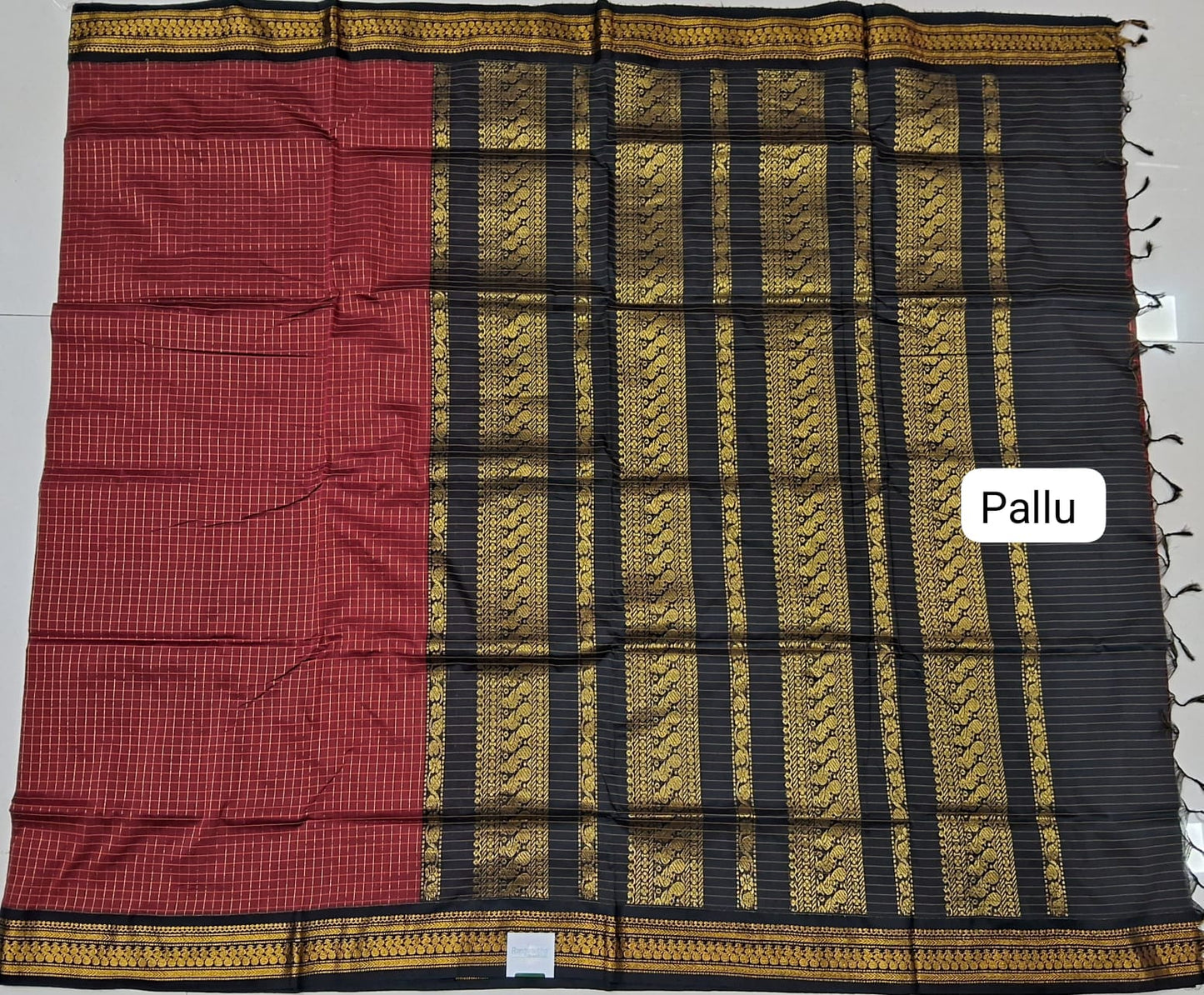 Maroon Kalyani Cotton Saree pallu