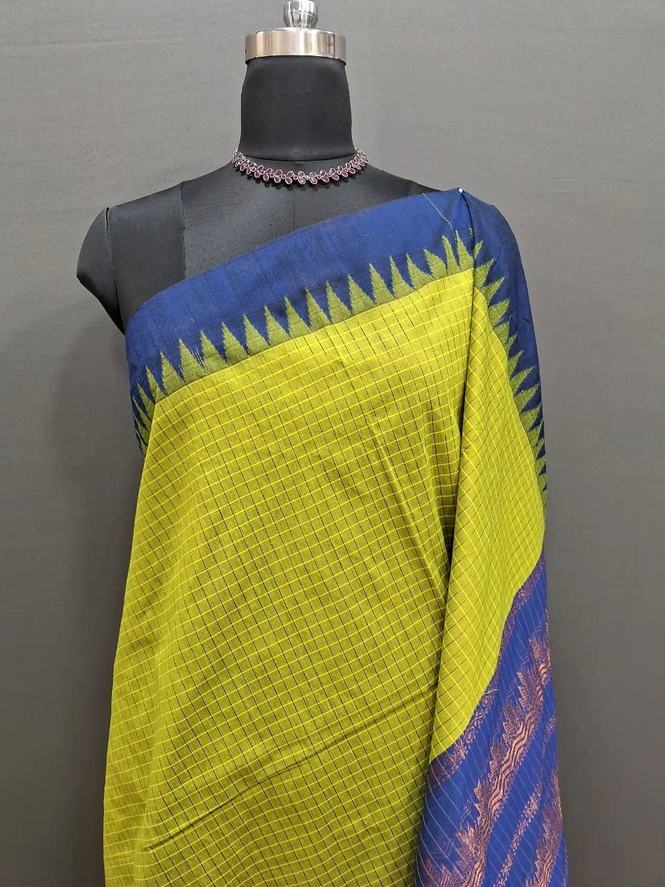 Citron Green Kalyani Cotton Saree 1