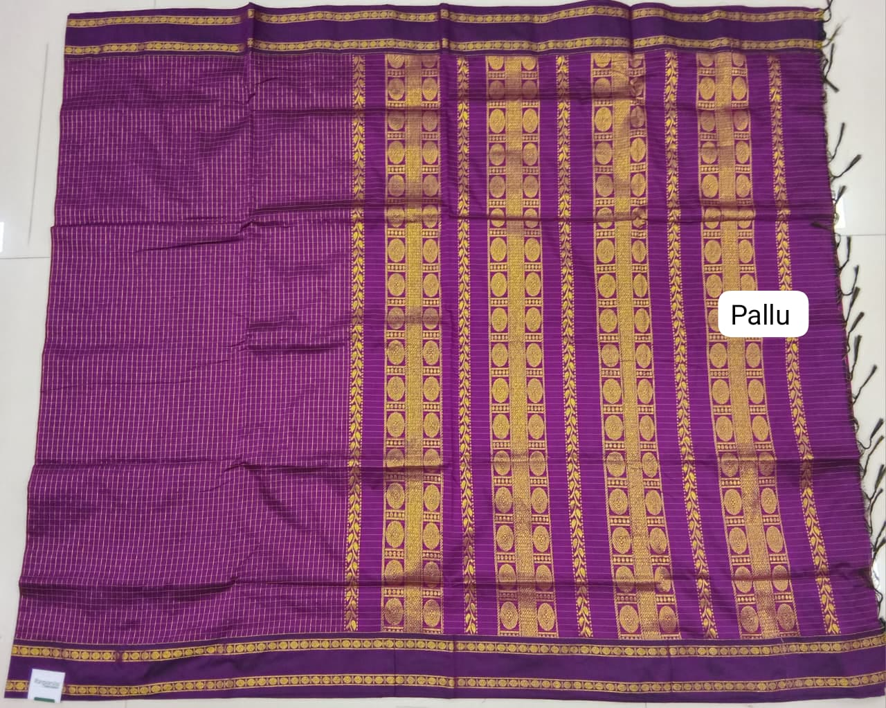 Wine Kalyani Cotton Saree pallu