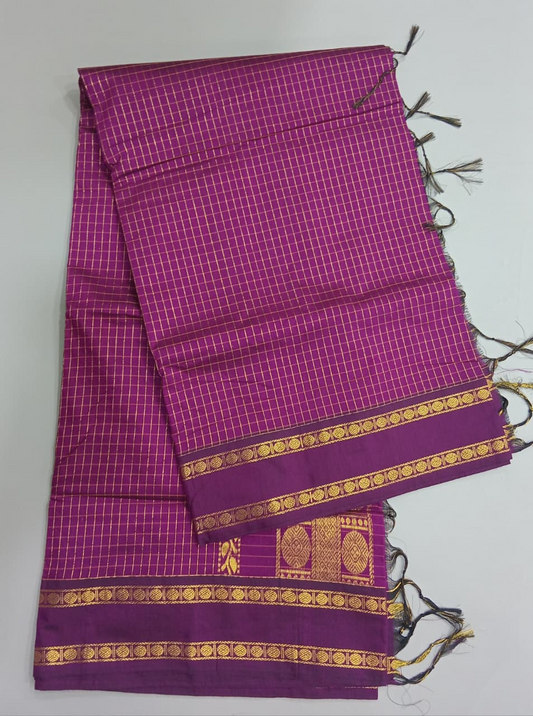 Wine Kalyani Cotton Saree