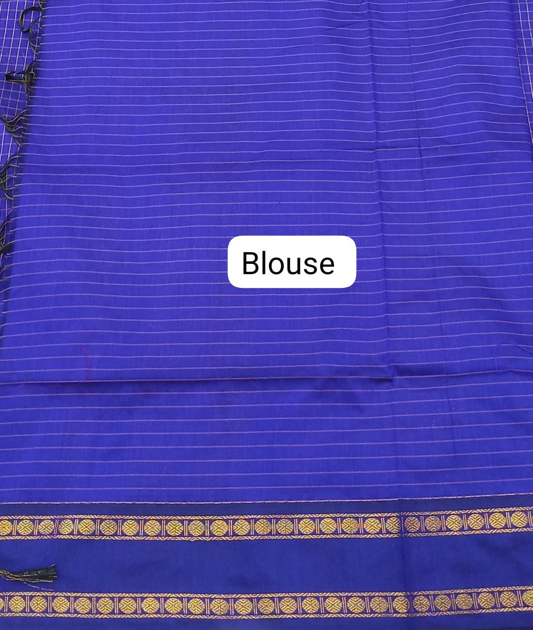 Royal Blue Kalyani Cotton Saree blouse