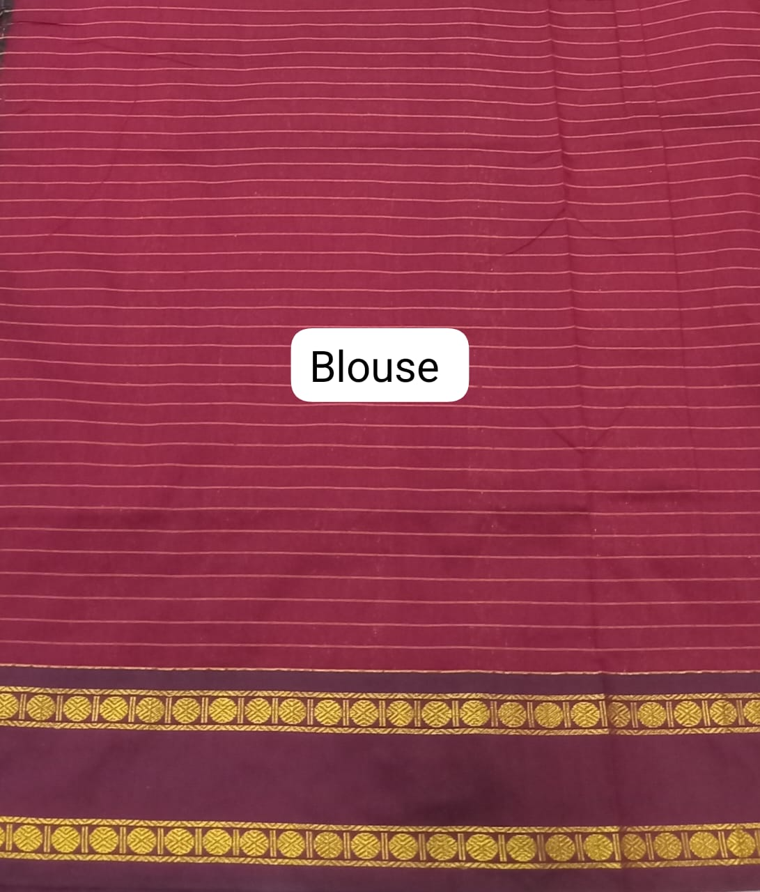 Brown Kalyani Cotton Saree blouse