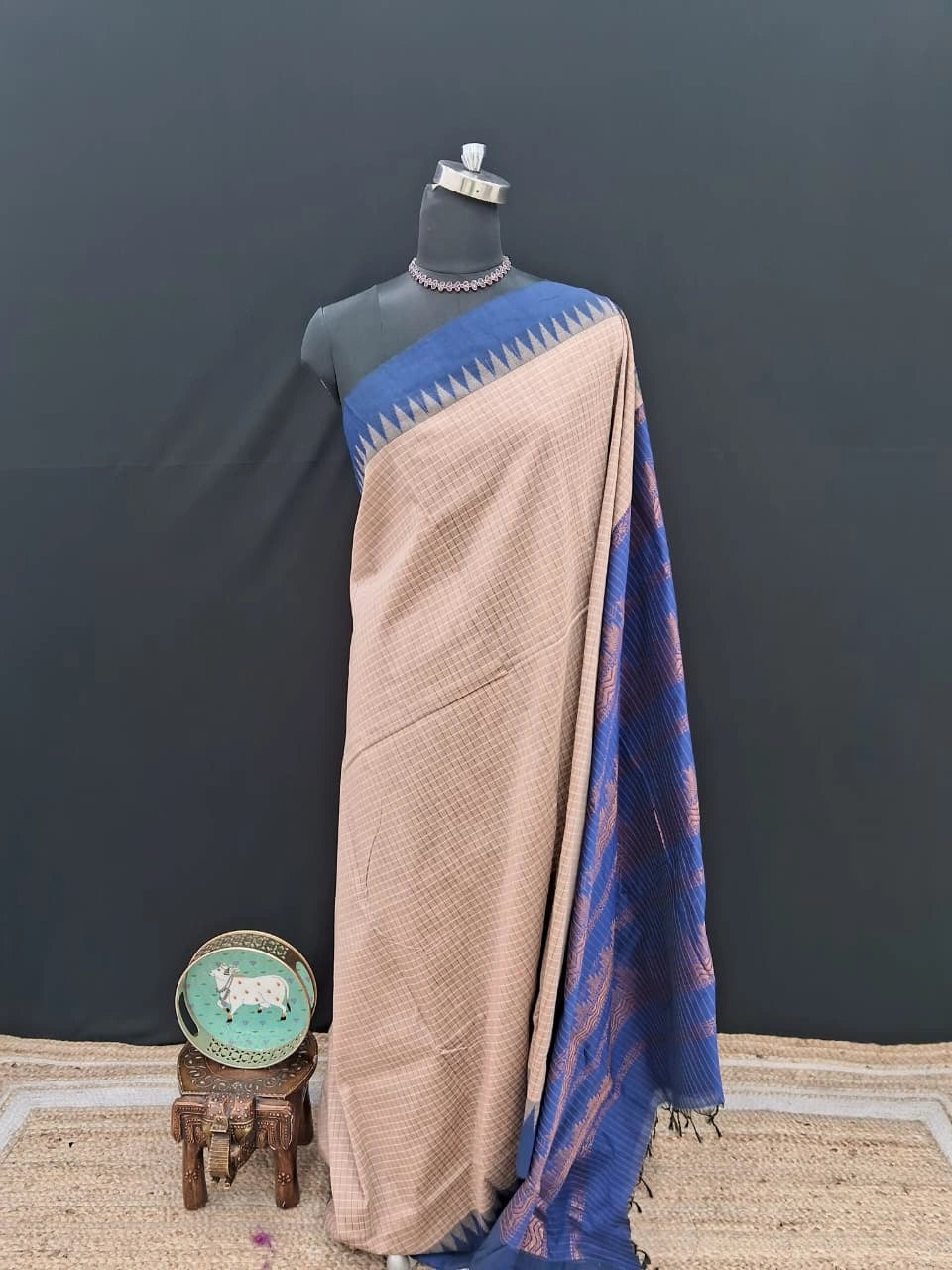 Beige Kalyani Cotton Saree