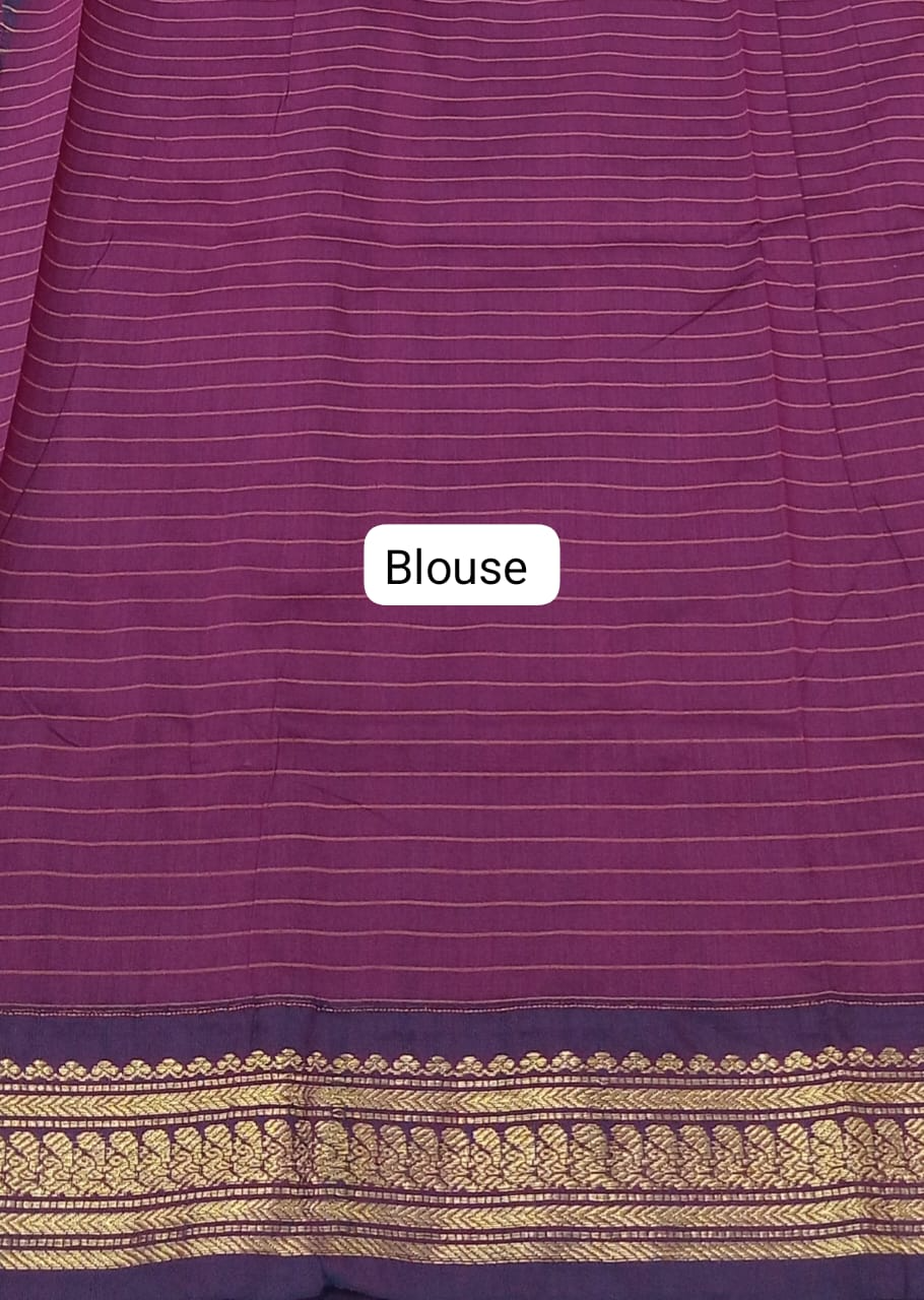 Mango Yellow Kalyani Cotton Saree blouse