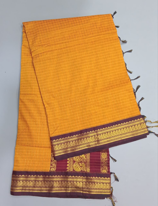 Mango Yellow Kalyani Cotton Saree