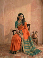 Elegant Orange Kalyani Cotton Saree