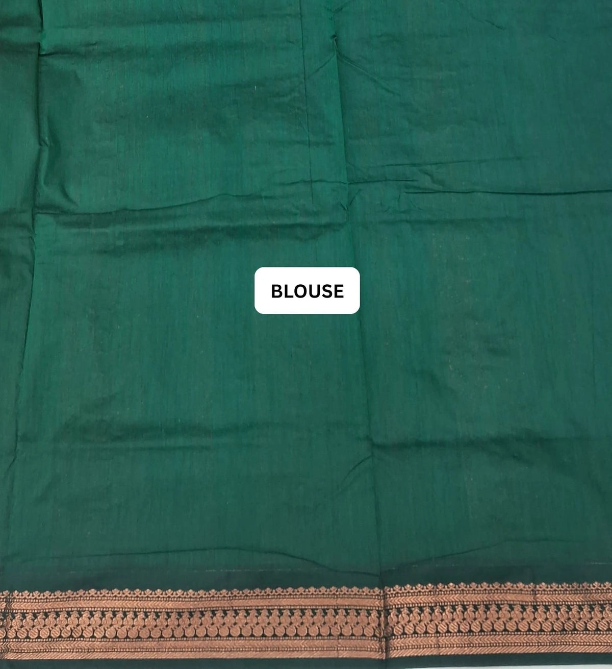 Parrot Green Plain Kalyani Cotton Saree blouse