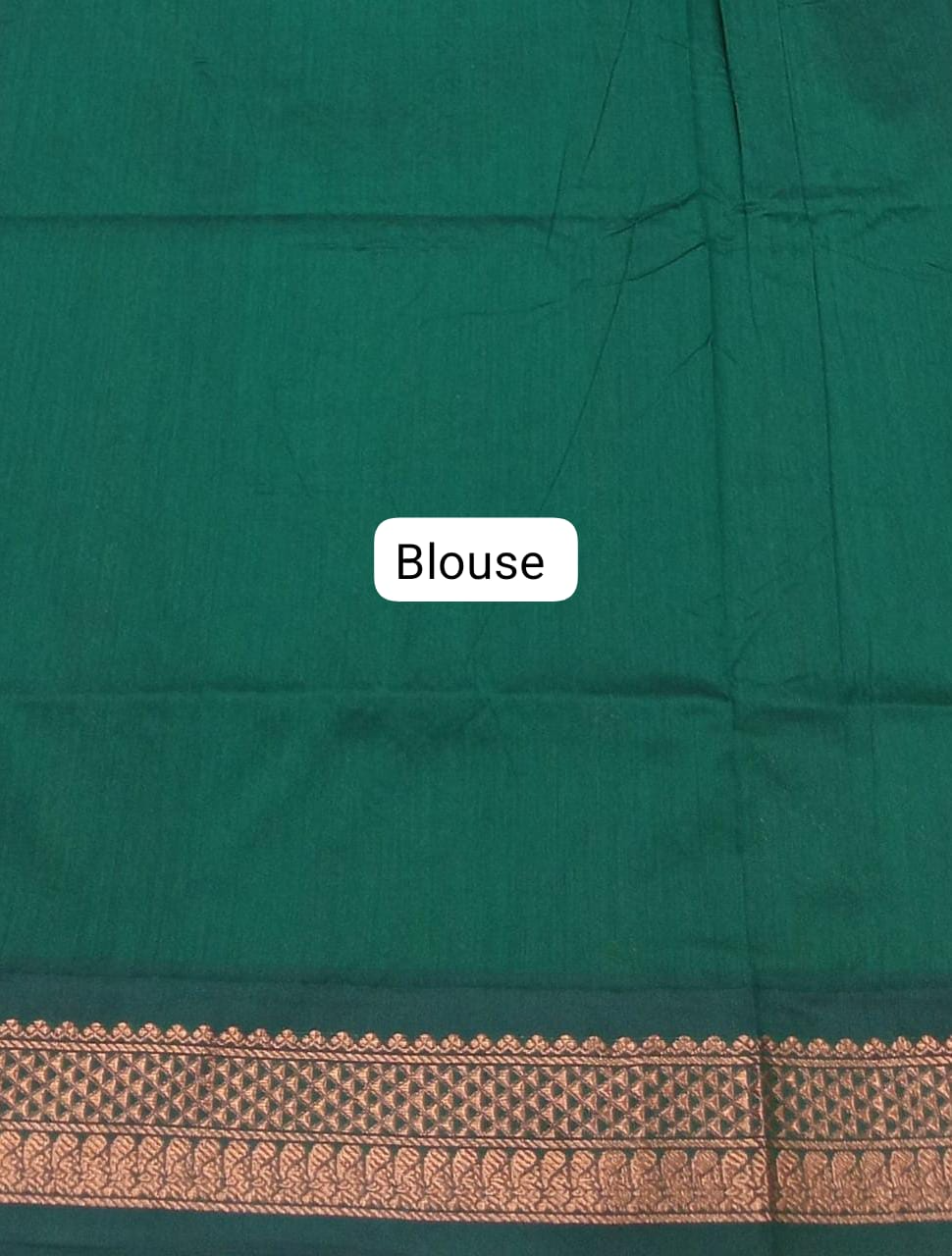Dark Orange Plain Kalyani Cotton Saree blouse
