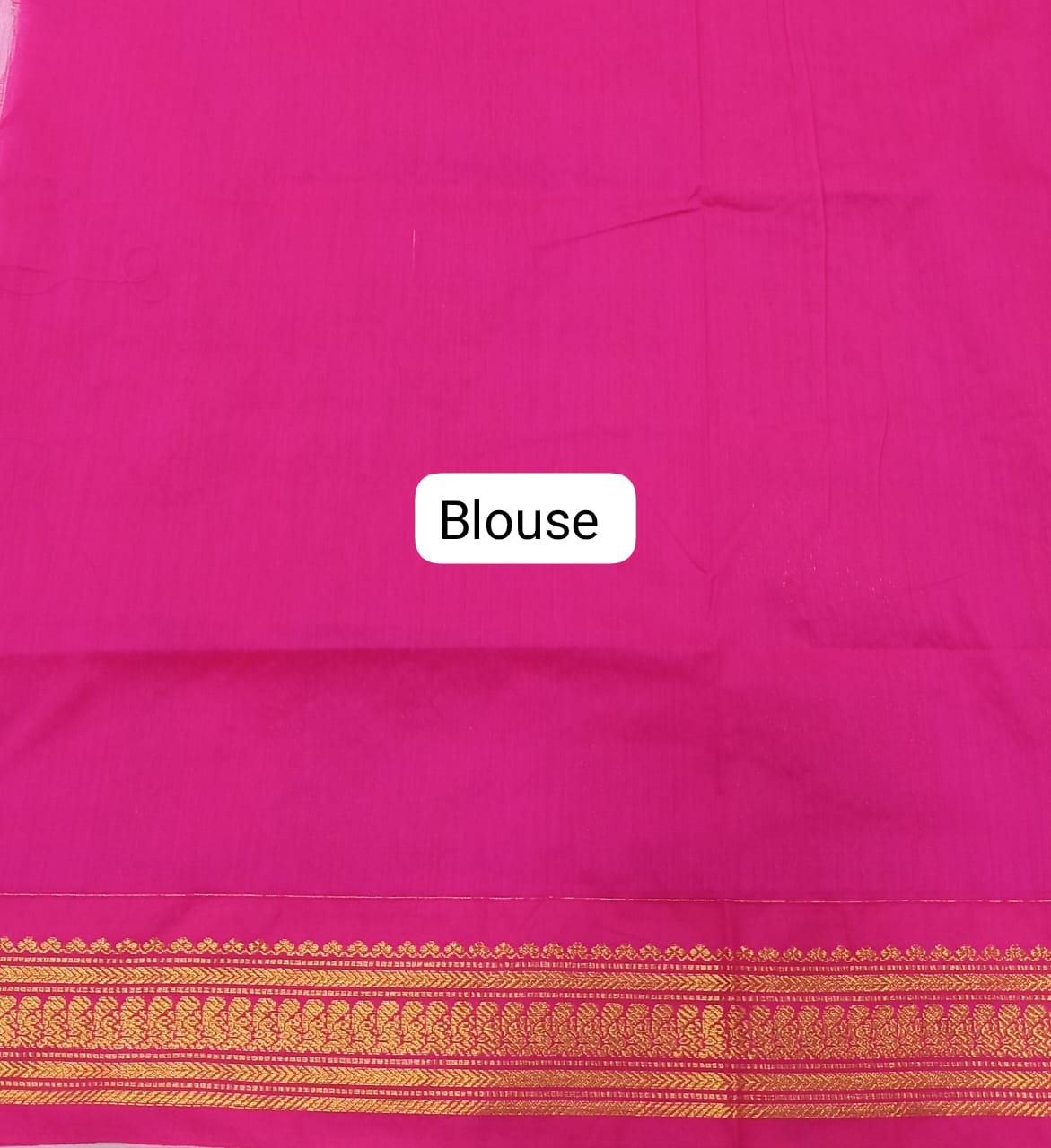 Baby Pink Kalyani Cotton Saree blouse