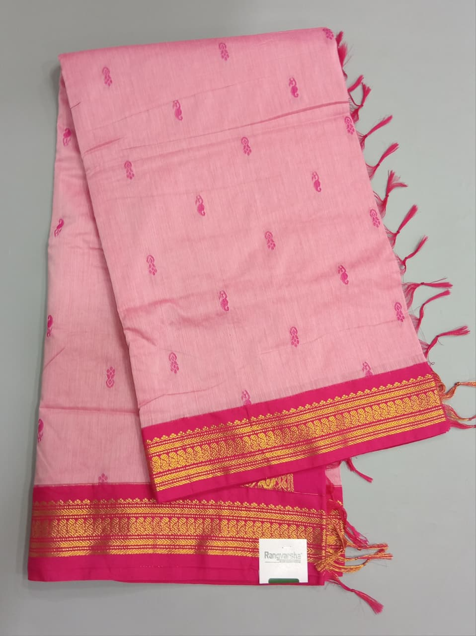 Baby Pink Kalyani Cotton Saree