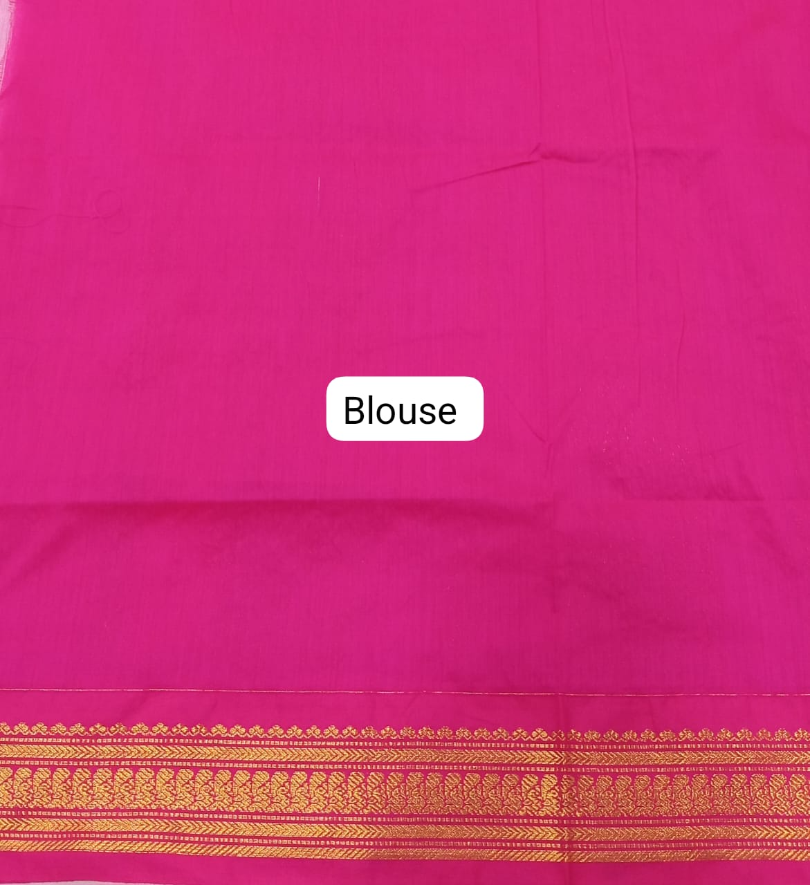 Baby Pink Kalyani Cotton Saree blouse