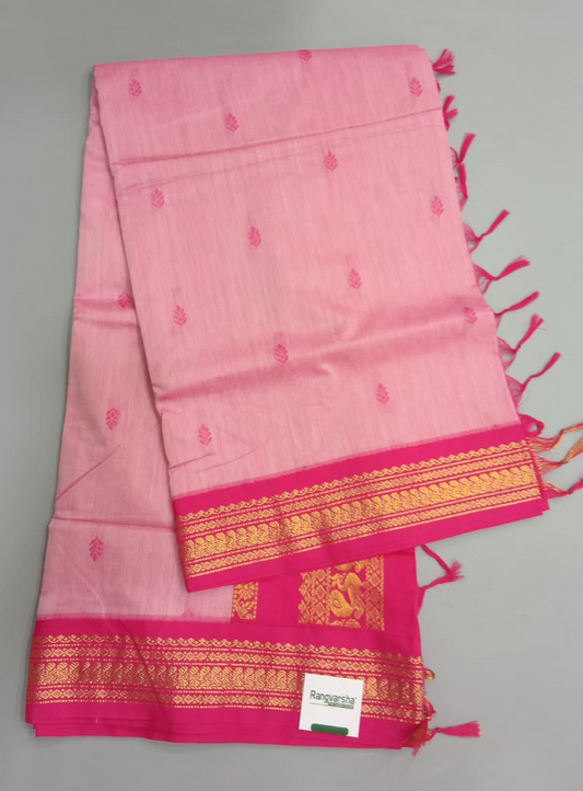 Baby Pink Kalyani Cotton Saree