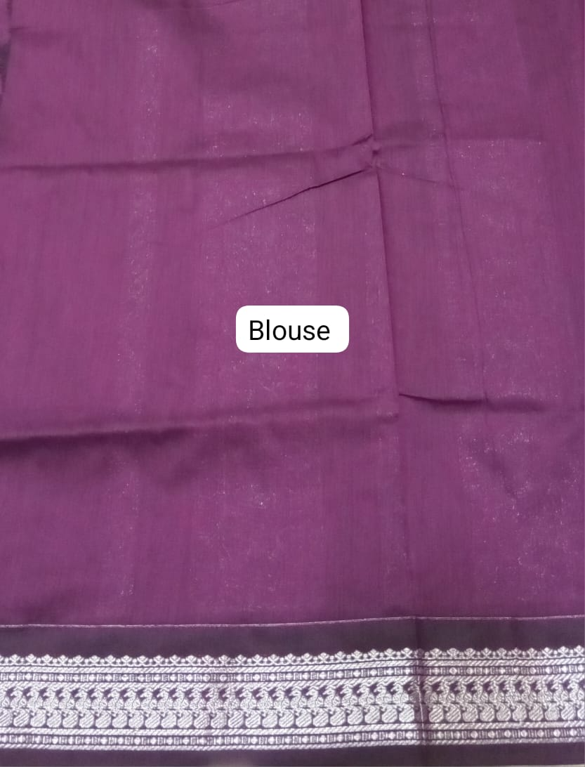 Lavender Kalyani Cotton Saree blouse