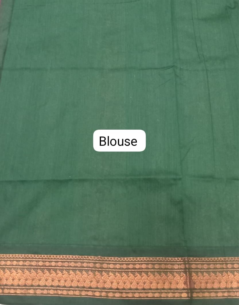 Onion Pink Kalyani Cotton Saree blouse