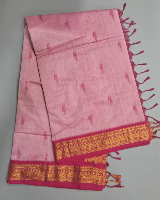 Baby Pink Kalyani Cotton Saree