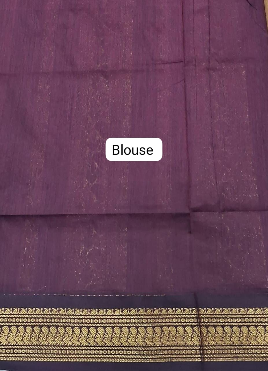 Brown Kalyani Cotton Saree blouse
